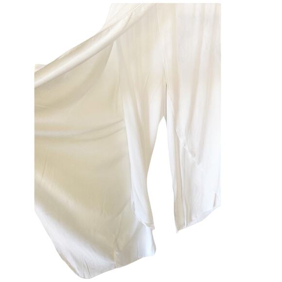 BOHO Pants T.Zovich Relaxed Wrap Slit Boho Beach Vacation High Rise White Small - Picture 3 of 8